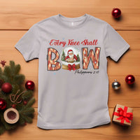Every Knee Shall Bow T Shirt Santa Christmas Nativity Scene Bible Verse - Wonder Print Shop