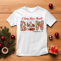 Every Knee Shall Bow T Shirt Santa Christmas Nativity Scene Bible Verse - Wonder Print Shop