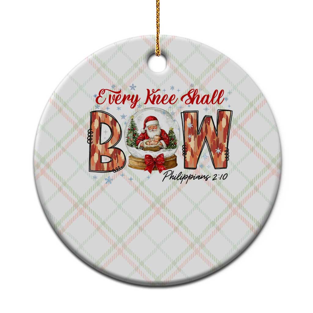 Every Knee Shall Bow Ceramic Ornament Santa Christmas Nativity Scene Bible Verse - Wonder Print Shop