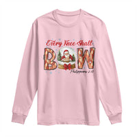 Every Knee Shall Bow Long Sleeve Shirt Santa Christmas Nativity Scene Bible Verse - Wonder Print Shop