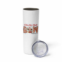 Every Knee Shall Bow Skinny Tumbler Santa Christmas Nativity Scene Bible Verse - Wonder Print Shop