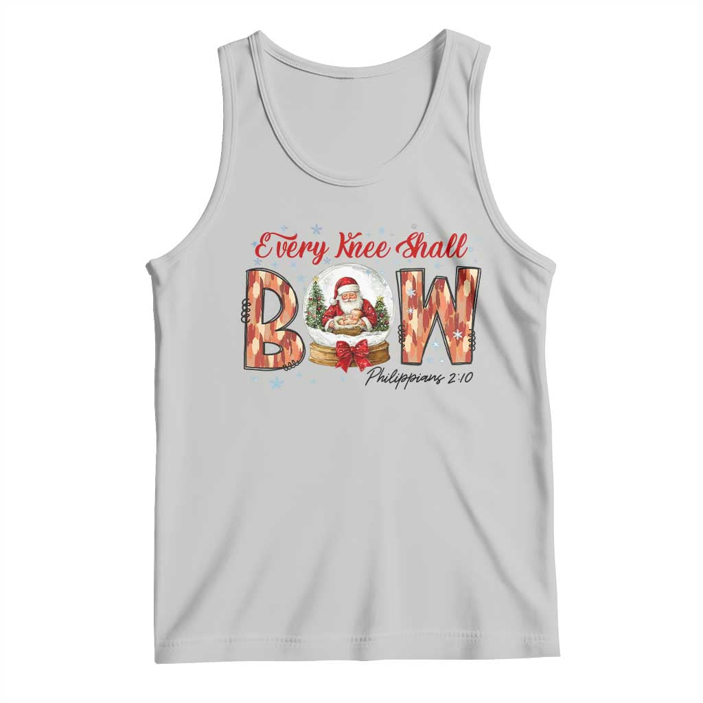 Every Knee Shall Bow Tank Top Santa Christmas Nativity Scene Bible Verse - Wonder Print Shop