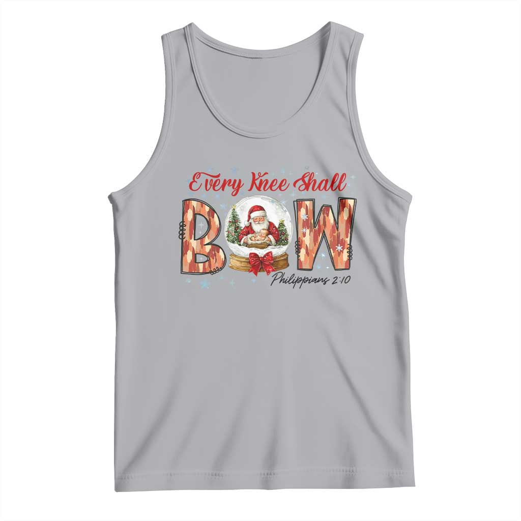 Every Knee Shall Bow Tank Top Santa Christmas Nativity Scene Bible Verse - Wonder Print Shop