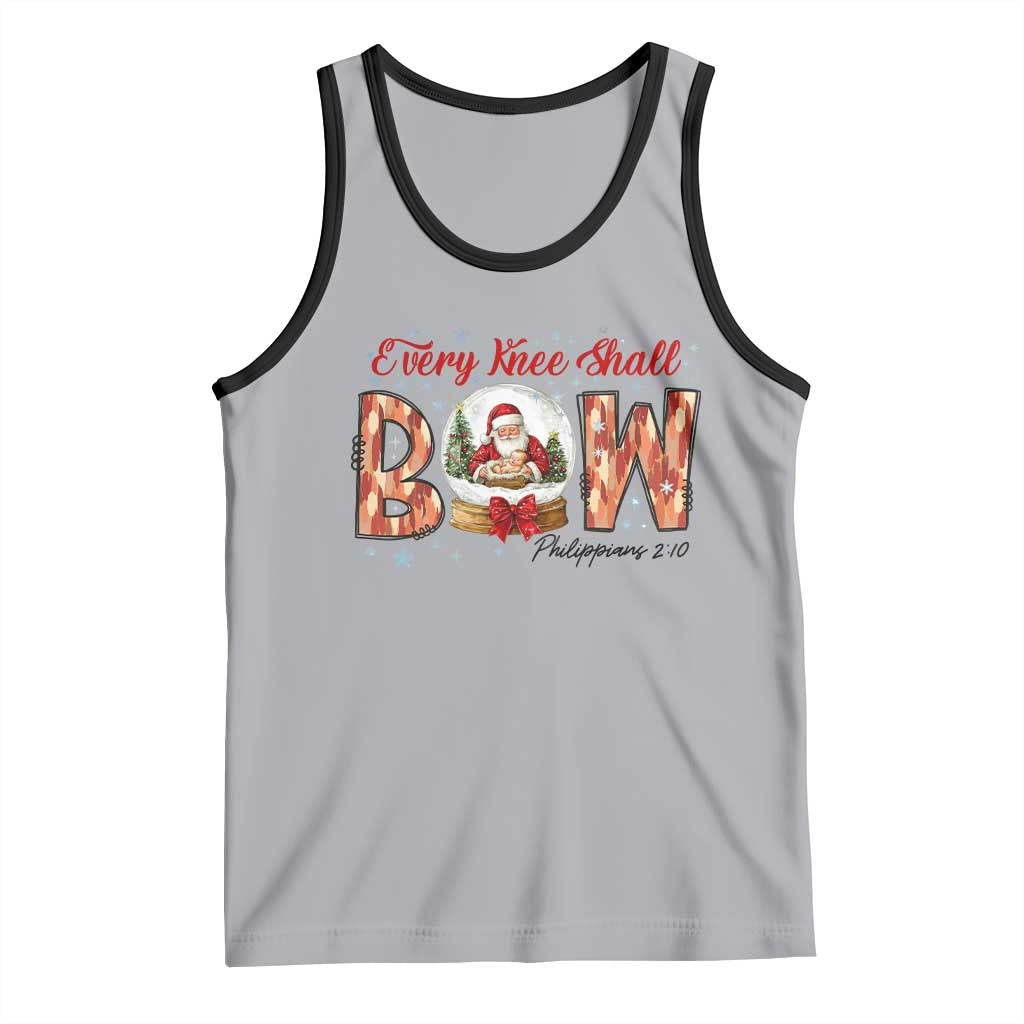 Every Knee Shall Bow Tank Top Santa Christmas Nativity Scene Bible Verse - Wonder Print Shop