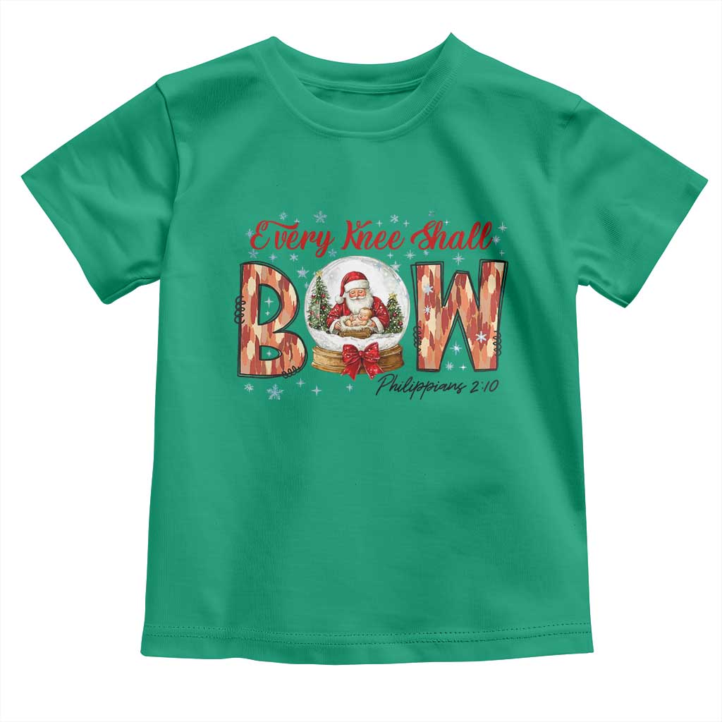Every Knee Shall Bow Toddler T Shirt Santa Christmas Nativity Scene Bible Verse - Wonder Print Shop