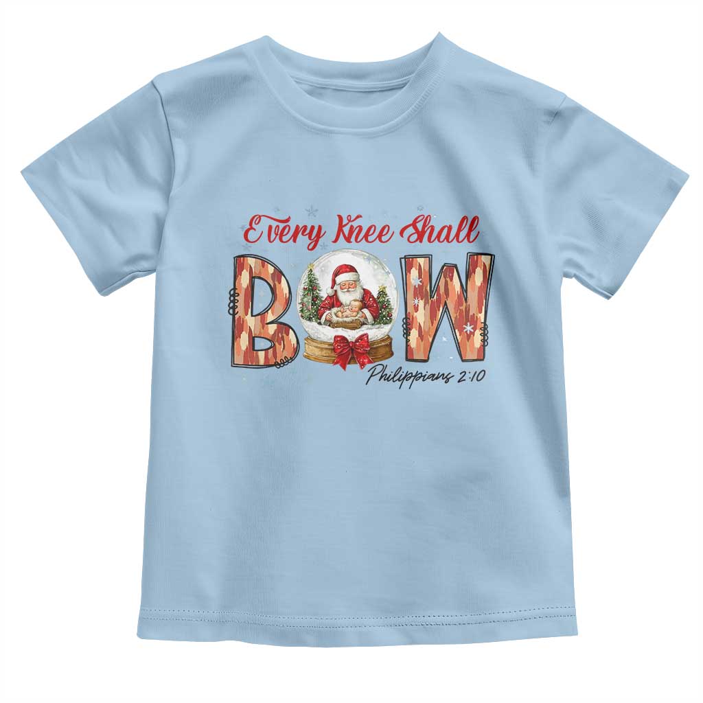 Every Knee Shall Bow Toddler T Shirt Santa Christmas Nativity Scene Bible Verse - Wonder Print Shop