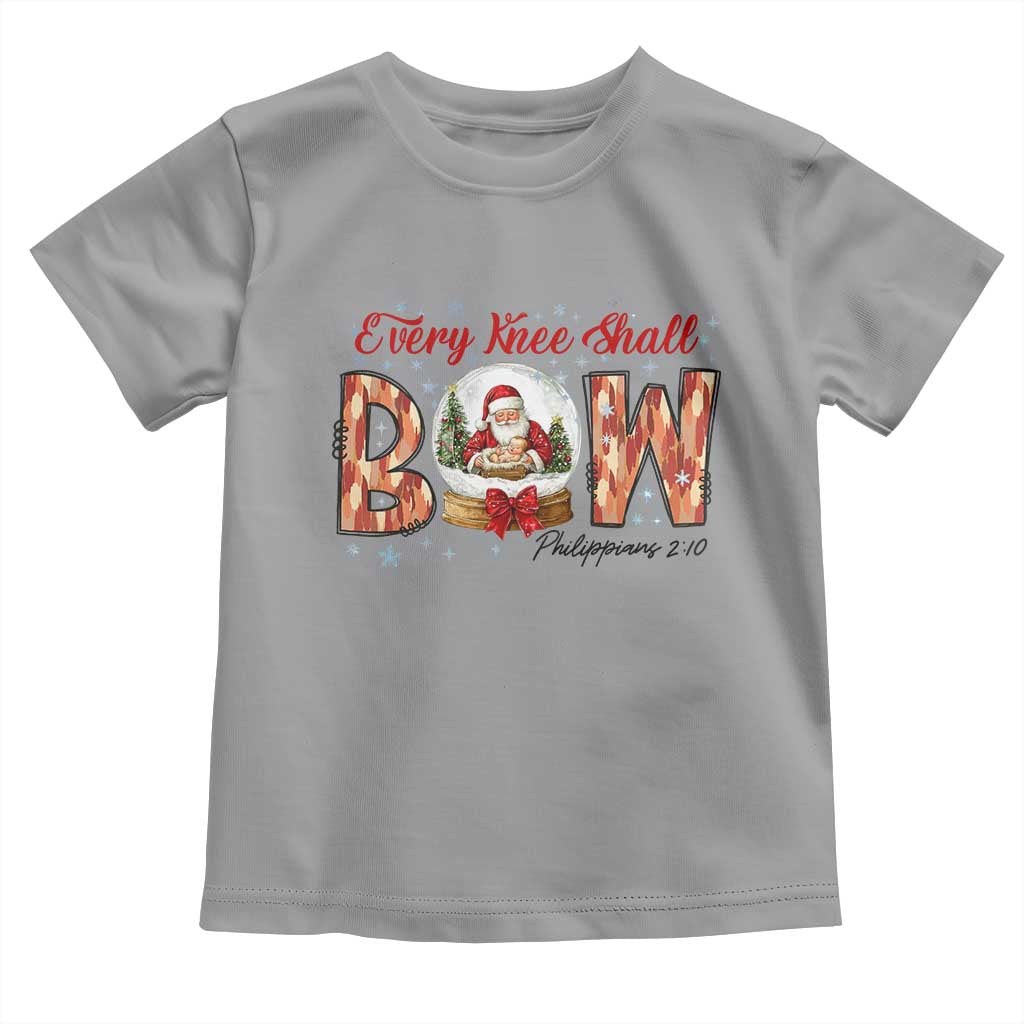 Every Knee Shall Bow Toddler T Shirt Santa Christmas Nativity Scene Bible Verse - Wonder Print Shop