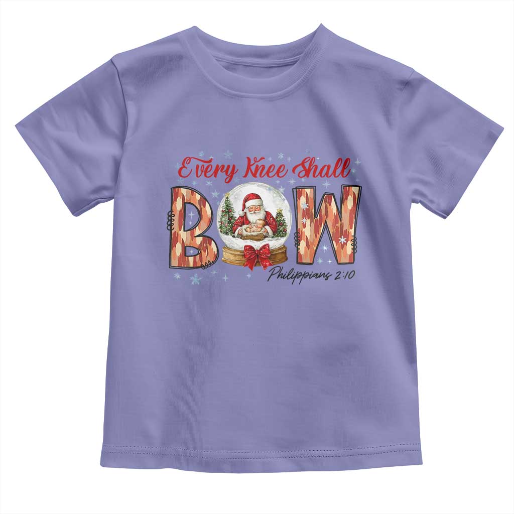Every Knee Shall Bow Toddler T Shirt Santa Christmas Nativity Scene Bible Verse - Wonder Print Shop
