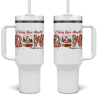 Every Knee Shall Bow Tumbler With Handle Santa Christmas Nativity Scene Bible Verse - Wonder Print Shop