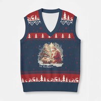 Christian Christmas V-Neck Knit Sweater Vest Jesus I Am The Reason Santa I Am The Season - Wonder Print Shop