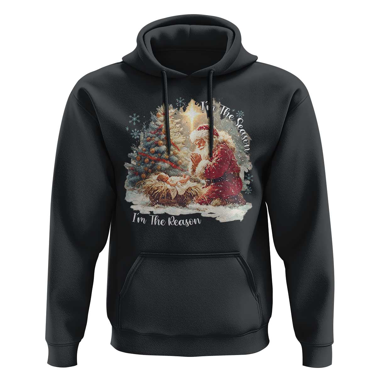 Christian Christmas Hoodie Jesus I Am The Reason Santa I Am The Season - Wonder Print Shop