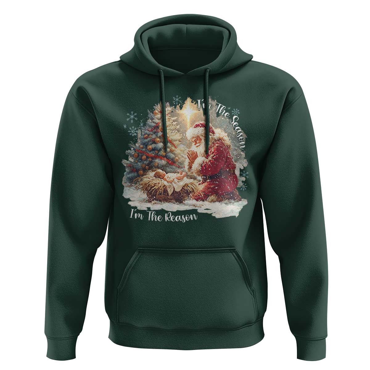 Christian Christmas Hoodie Jesus I Am The Reason Santa I Am The Season - Wonder Print Shop