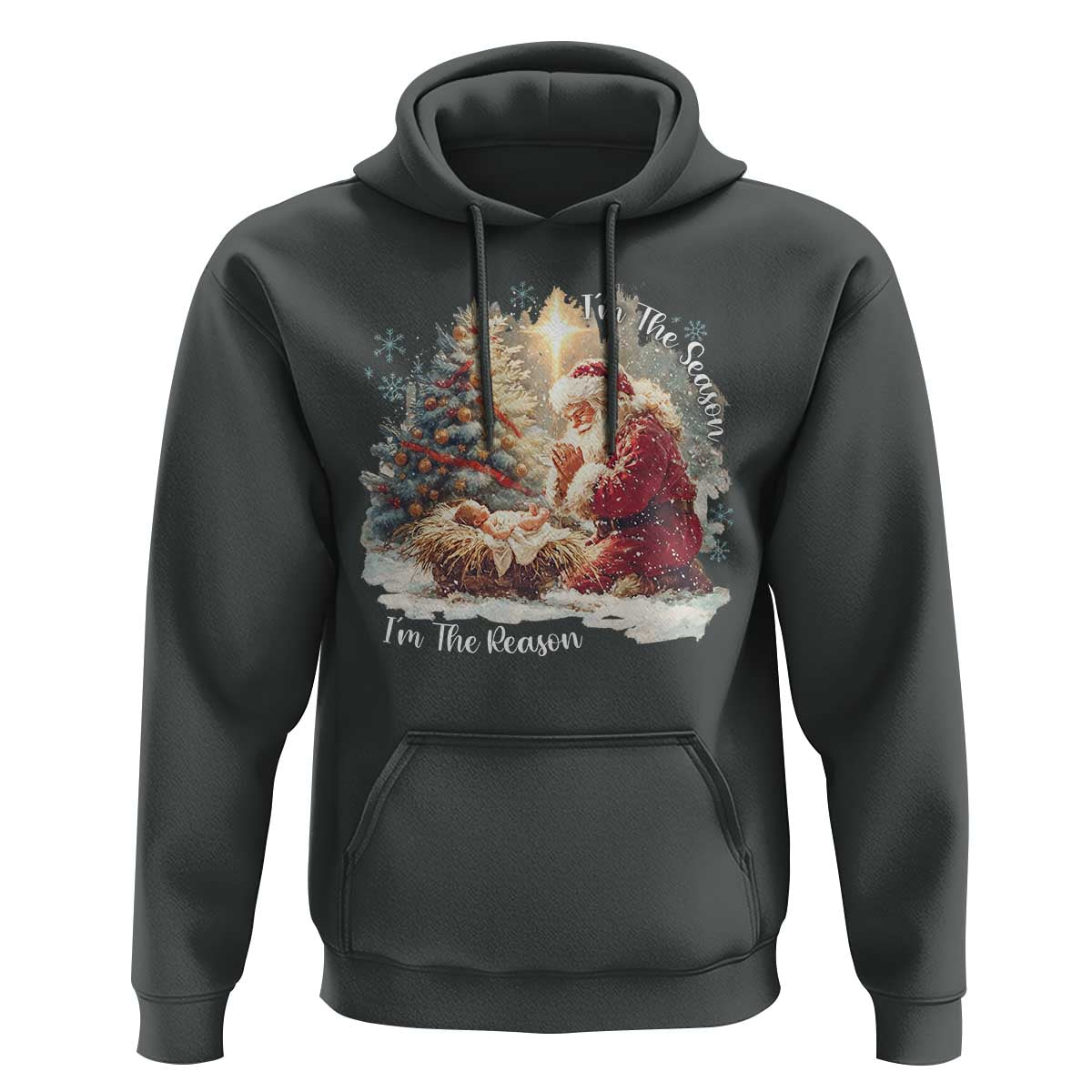 Christian Christmas Hoodie Jesus I Am The Reason Santa I Am The Season - Wonder Print Shop