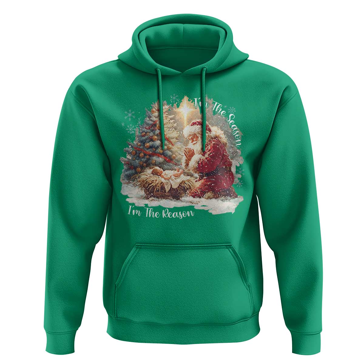 Christian Christmas Hoodie Jesus I Am The Reason Santa I Am The Season - Wonder Print Shop