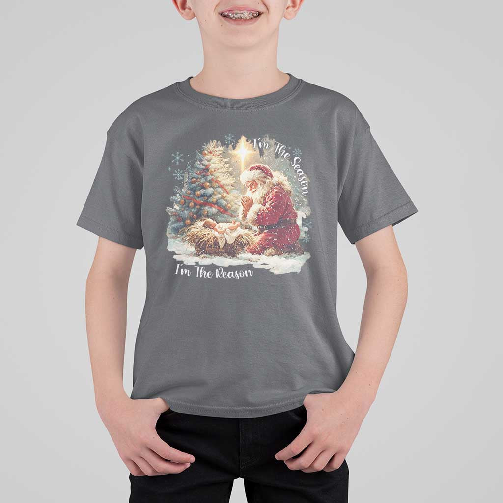 Christian Christmas T Shirt For Kid Jesus I Am The Reason Santa I Am The Season - Wonder Print Shop