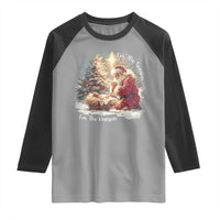 Christian Christmas Raglan Shirt Jesus I Am The Reason Santa I Am The Season - Wonder Print Shop