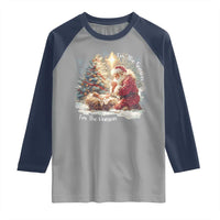Christian Christmas Raglan Shirt Jesus I Am The Reason Santa I Am The Season - Wonder Print Shop