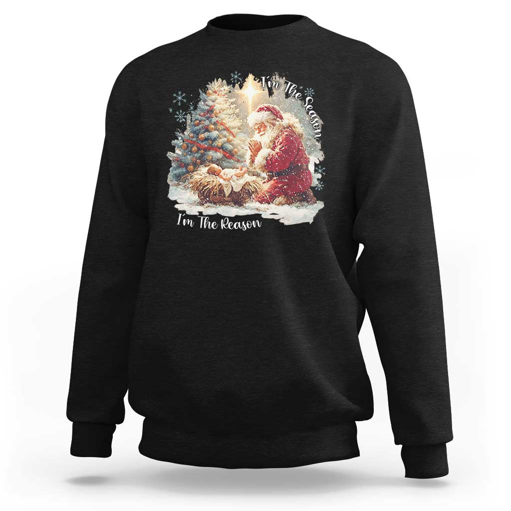 Christian Christmas Sweatshirt Jesus I Am The Reason Santa I Am The Season - Wonder Print Shop