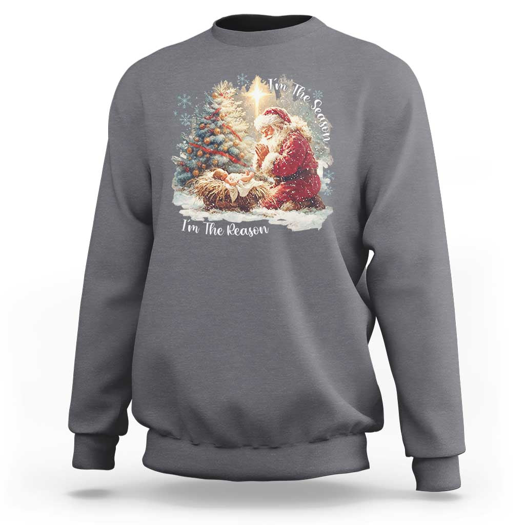 Christian Christmas Sweatshirt Jesus I Am The Reason Santa I Am The Season - Wonder Print Shop