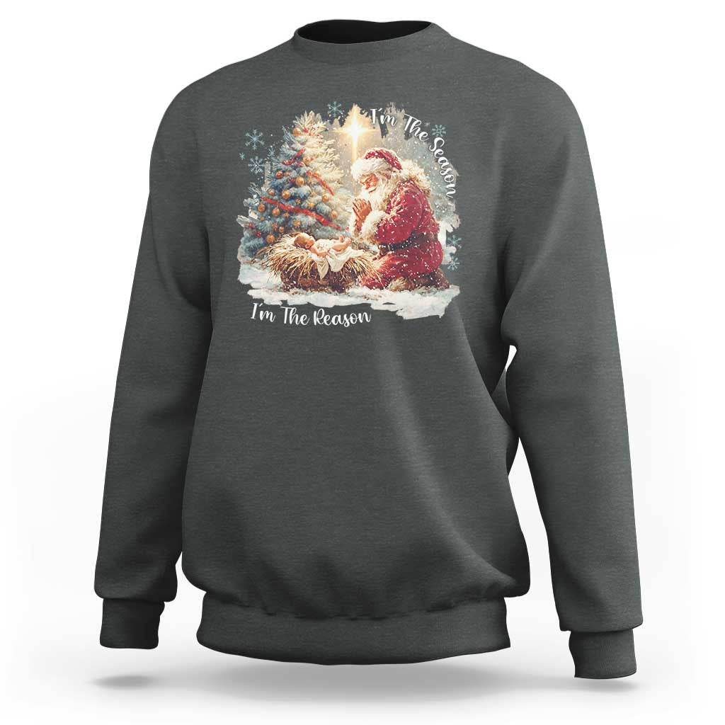Christian Christmas Sweatshirt Jesus I Am The Reason Santa I Am The Season - Wonder Print Shop