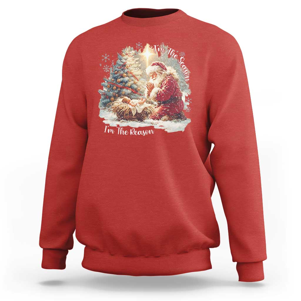 Christian Christmas Sweatshirt Jesus I Am The Reason Santa I Am The Season - Wonder Print Shop