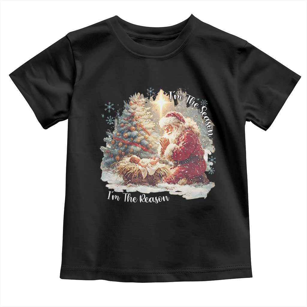 Christian Christmas Toddler T Shirt Jesus I Am The Reason Santa I Am The Season - Wonder Print Shop