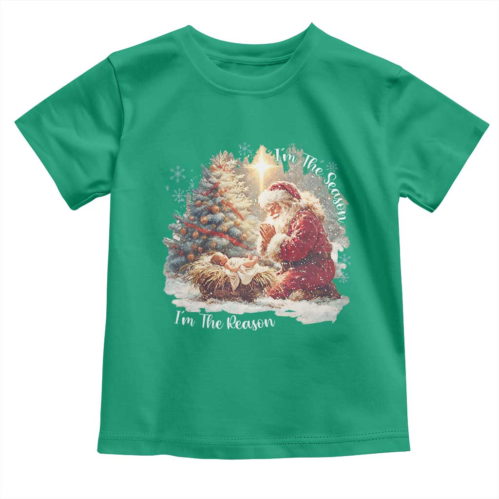 Christian Christmas Toddler T Shirt Jesus I Am The Reason Santa I Am The Season - Wonder Print Shop