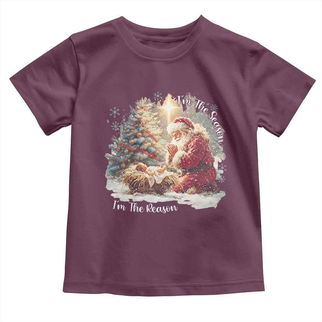 Christian Christmas Toddler T Shirt Jesus I Am The Reason Santa I Am The Season - Wonder Print Shop
