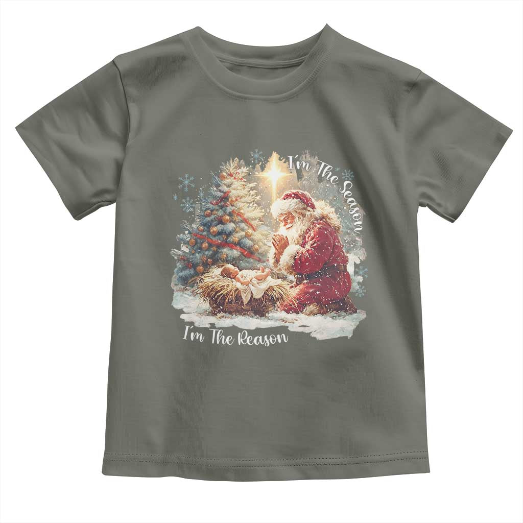 Christian Christmas Toddler T Shirt Jesus I Am The Reason Santa I Am The Season - Wonder Print Shop