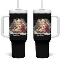 Christian Christmas Tumbler With Handle Jesus I Am The Reason Santa I Am The Season - Wonder Print Shop