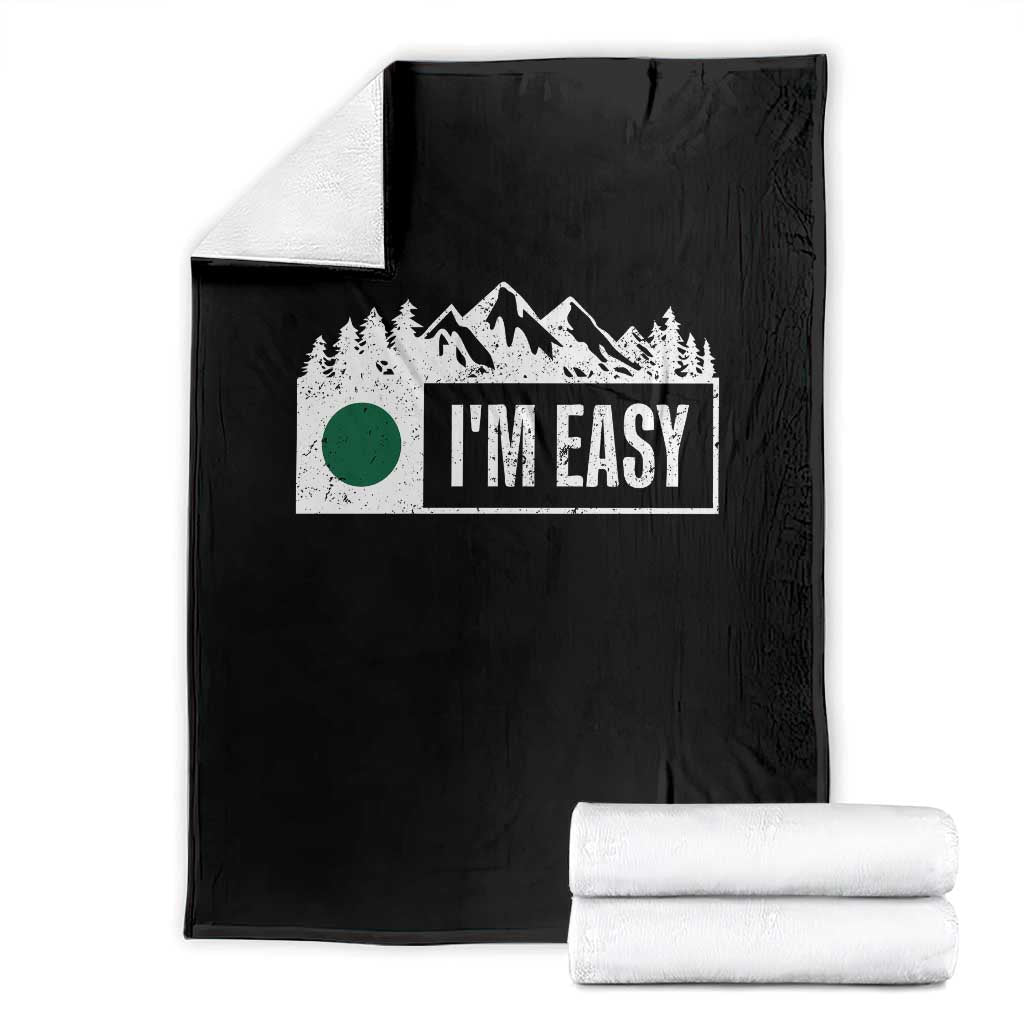 Funny Snowboard Ski Throw Blanket I'm Easy Mountain Sign Retro Vintage - Wonder Print Shop