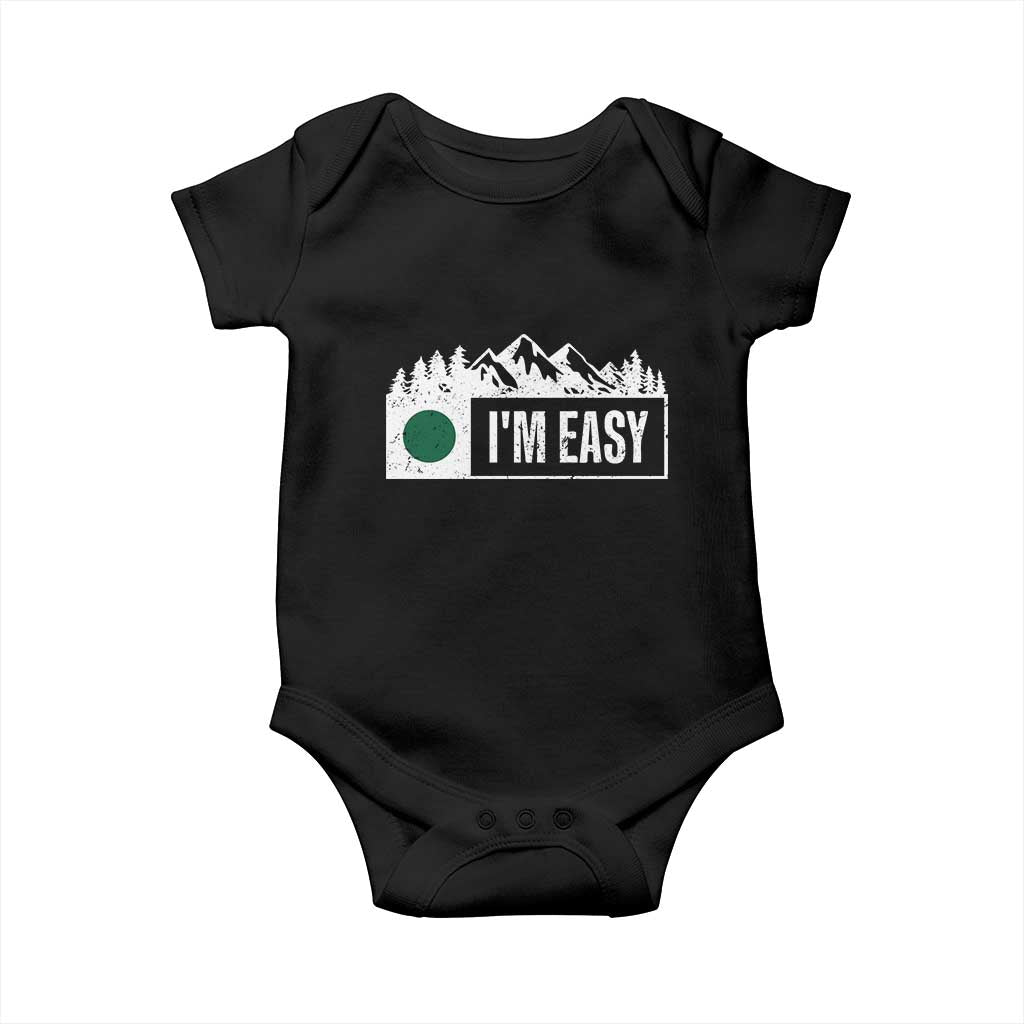 Funny Snowboard Ski Baby Onesie I'm Easy Mountain Sign Retro Vintage - Wonder Print Shop