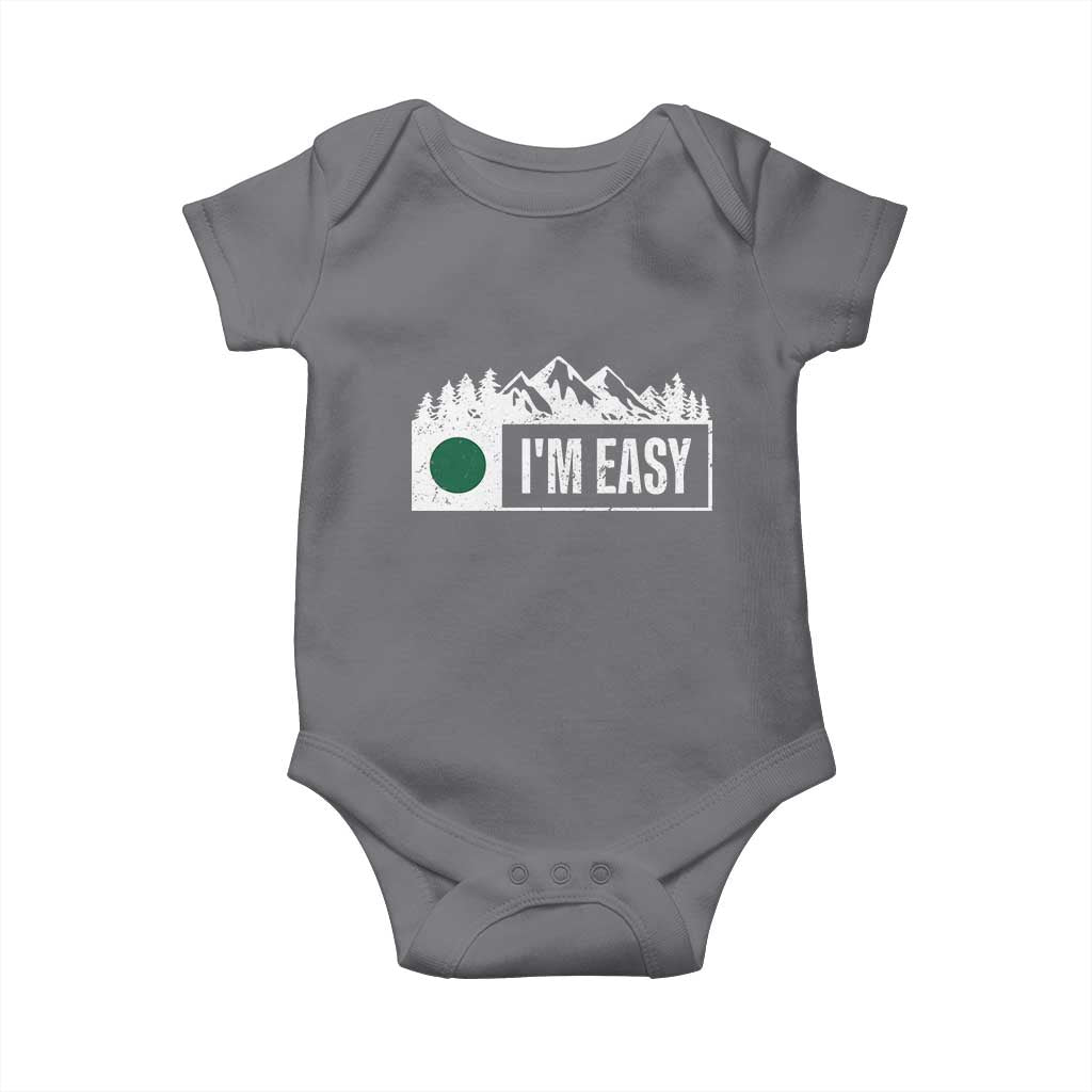 Funny Snowboard Ski Baby Onesie I'm Easy Mountain Sign Retro Vintage - Wonder Print Shop