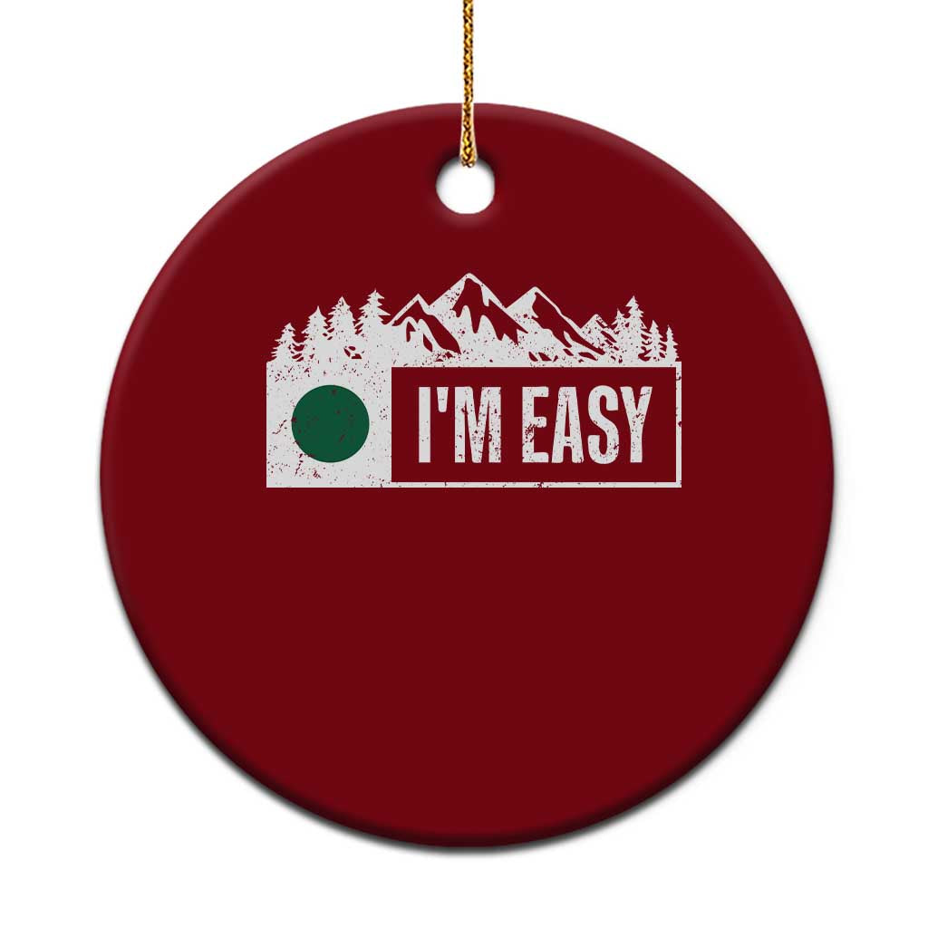 Funny Snowboard Ski Ceramic Ornament I'm Easy Mountain Sign Retro Vintage - Wonder Print Shop