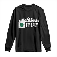 Funny Snowboard Ski Long Sleeve Shirt I'm Easy Mountain Sign Retro Vintage - Wonder Print Shop
