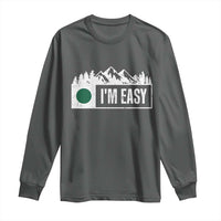 Funny Snowboard Ski Long Sleeve Shirt I'm Easy Mountain Sign Retro Vintage - Wonder Print Shop