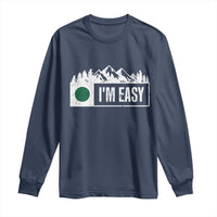 Funny Snowboard Ski Long Sleeve Shirt I'm Easy Mountain Sign Retro Vintage - Wonder Print Shop