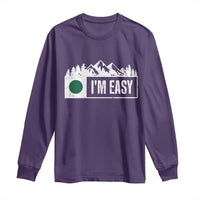 Funny Snowboard Ski Long Sleeve Shirt I'm Easy Mountain Sign Retro Vintage - Wonder Print Shop