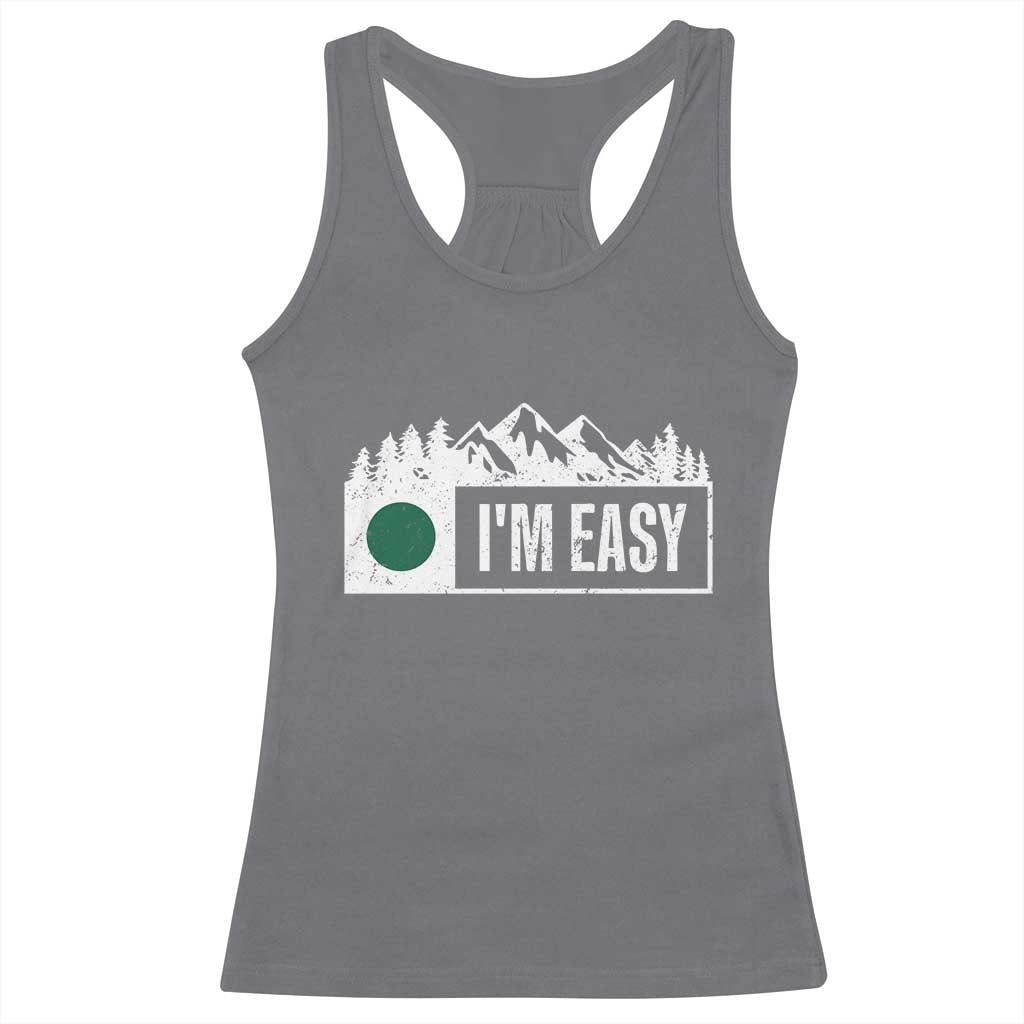 Funny Snowboard Ski Racerback Tank Top I'm Easy Mountain Sign Retro Vintage - Wonder Print Shop