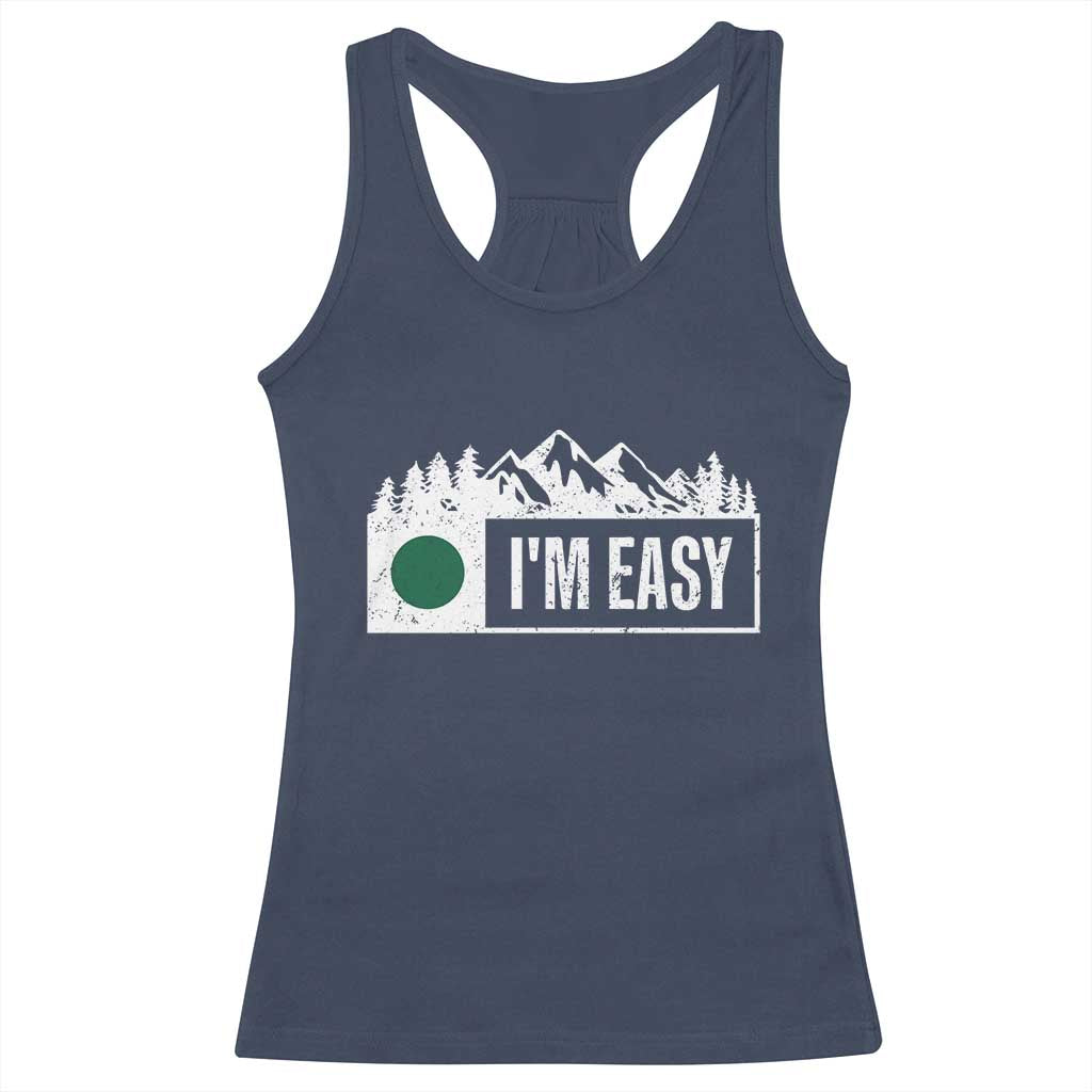 Funny Snowboard Ski Racerback Tank Top I'm Easy Mountain Sign Retro Vintage - Wonder Print Shop