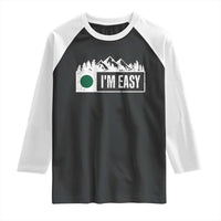 Funny Snowboard Ski Raglan Shirt I'm Easy Mountain Sign Retro Vintage - Wonder Print Shop