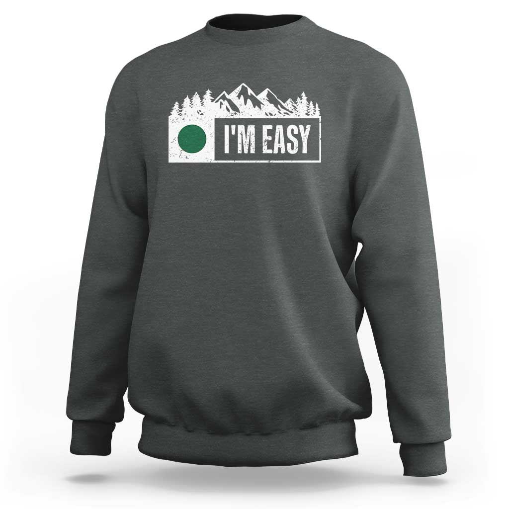 Funny Snowboard Ski Sweatshirt I'm Easy Mountain Sign Retro Vintage - Wonder Print Shop