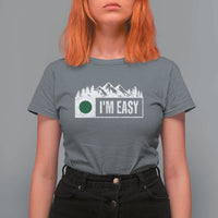Funny Snowboard Ski T Shirt For Women I'm Easy Mountain Sign Retro Vintage - Wonder Print Shop
