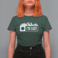 Funny Snowboard Ski T Shirt For Women I'm Easy Mountain Sign Retro Vintage - Wonder Print Shop