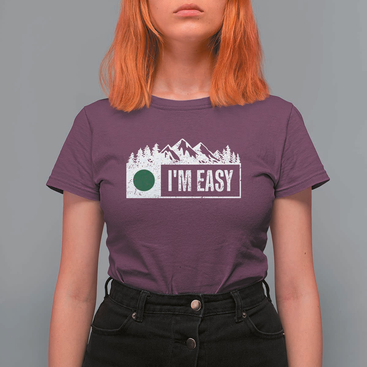 Funny Snowboard Ski T Shirt For Women I'm Easy Mountain Sign Retro Vintage - Wonder Print Shop