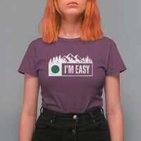 Funny Snowboard Ski T Shirt For Women I'm Easy Mountain Sign Retro Vintage - Wonder Print Shop