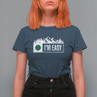 Funny Snowboard Ski T Shirt For Women I'm Easy Mountain Sign Retro Vintage - Wonder Print Shop