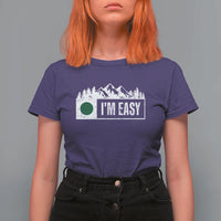 Funny Snowboard Ski T Shirt For Women I'm Easy Mountain Sign Retro Vintage - Wonder Print Shop