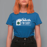 Funny Snowboard Ski T Shirt For Women I'm Easy Mountain Sign Retro Vintage - Wonder Print Shop