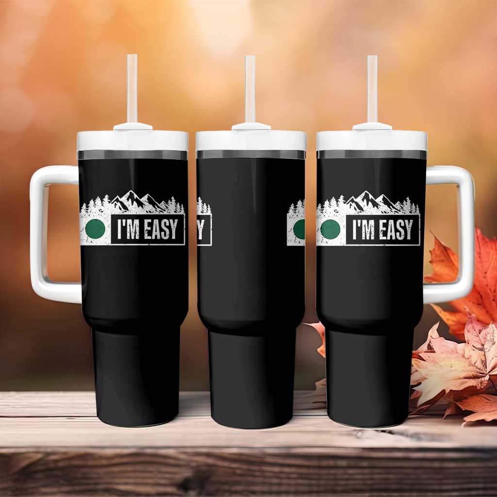 Funny Snowboard Ski Tumbler With Handle I'm Easy Mountain Sign Retro Vintage - Wonder Print Shop